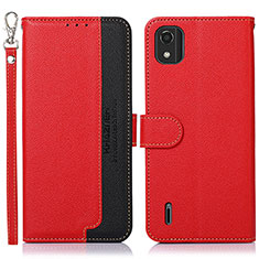 Leather Case Stands Flip Cover Holder A09D for Nokia C2 2nd Edition Red