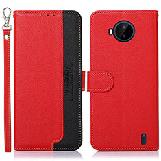 Leather Case Stands Flip Cover Holder A09D for Nokia C20 Plus Red