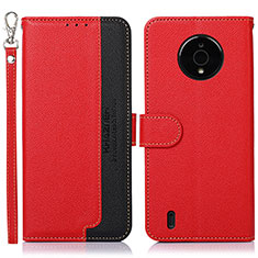 Leather Case Stands Flip Cover Holder A09D for Nokia C200 Red