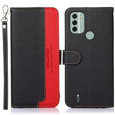 Leather Case Stands Flip Cover Holder A09D for Nokia C31 Black