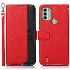 Leather Case Stands Flip Cover Holder A09D for Nokia C31 Red