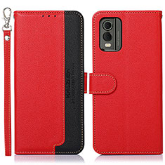 Leather Case Stands Flip Cover Holder A09D for Nokia C32 Red