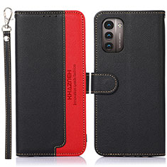 Leather Case Stands Flip Cover Holder A09D for Nokia G11 Black