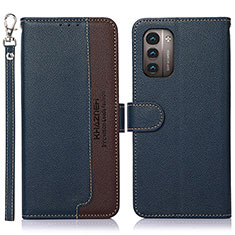 Leather Case Stands Flip Cover Holder A09D for Nokia G11 Blue