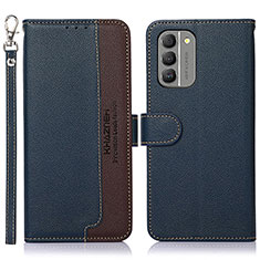 Leather Case Stands Flip Cover Holder A09D for Nokia G400 5G Blue