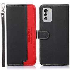 Leather Case Stands Flip Cover Holder A09D for Nokia G60 5G Black