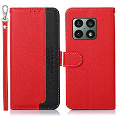 Leather Case Stands Flip Cover Holder A09D for OnePlus 10 Pro 5G Red