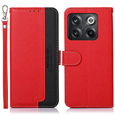 Leather Case Stands Flip Cover Holder A09D for OnePlus Ace Pro 5G Red