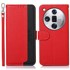 Leather Case Stands Flip Cover Holder A09D for Oppo Find X7 5G Red