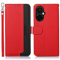 Leather Case Stands Flip Cover Holder A09D for Oppo K11x 5G Red