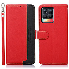 Leather Case Stands Flip Cover Holder A09D for Realme 8 4G Red