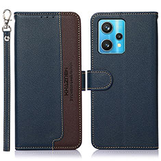 Leather Case Stands Flip Cover Holder A09D for Realme 9 4G Blue