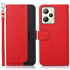 Leather Case Stands Flip Cover Holder A09D for Realme C35 Red