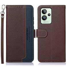 Leather Case Stands Flip Cover Holder A09D for Realme GT2 Pro 5G Brown