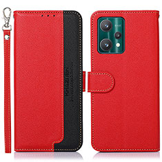 Leather Case Stands Flip Cover Holder A09D for Realme Q5 5G Red