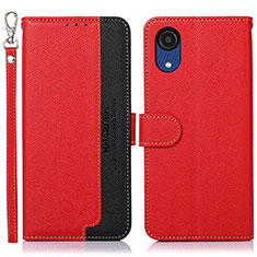 Leather Case Stands Flip Cover Holder A09D for Samsung Galaxy A03 Core Red