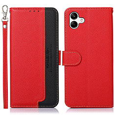 Leather Case Stands Flip Cover Holder A09D for Samsung Galaxy A04 4G Red