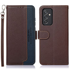 Leather Case Stands Flip Cover Holder A09D for Samsung Galaxy A34 5G Brown