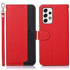 Leather Case Stands Flip Cover Holder A09D for Samsung Galaxy A53 5G Red