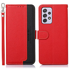 Leather Case Stands Flip Cover Holder A09D for Samsung Galaxy A73 5G Red