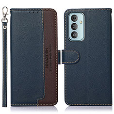 Leather Case Stands Flip Cover Holder A09D for Samsung Galaxy F23 5G Blue