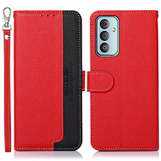 Leather Case Stands Flip Cover Holder A09D for Samsung Galaxy M23 5G Red