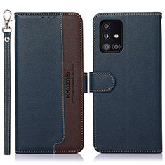 Leather Case Stands Flip Cover Holder A09D for Samsung Galaxy M40S Blue