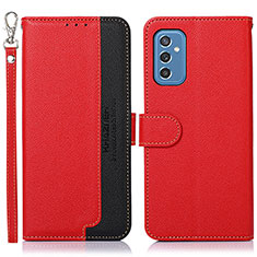 Leather Case Stands Flip Cover Holder A09D for Samsung Galaxy M52 5G Red