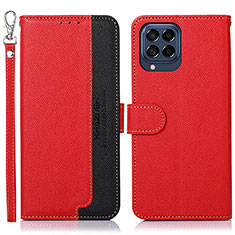 Leather Case Stands Flip Cover Holder A09D for Samsung Galaxy M53 5G Red