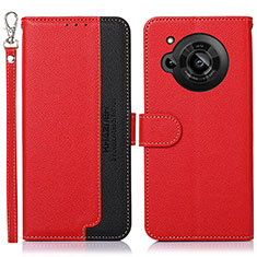 Leather Case Stands Flip Cover Holder A09D for Sharp Aquos R7 Red