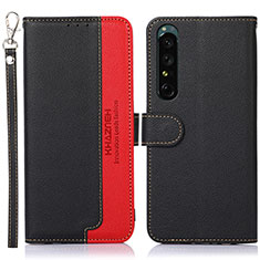 Leather Case Stands Flip Cover Holder A09D for Sony Xperia 1 IV Black