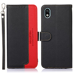 Leather Case Stands Flip Cover Holder A09D for Sony Xperia Ace III SO-53C Black