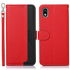 Leather Case Stands Flip Cover Holder A09D for Sony Xperia Ace III SO-53C Red