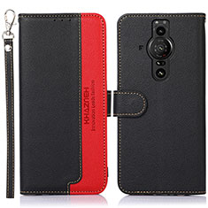 Leather Case Stands Flip Cover Holder A09D for Sony Xperia PRO-I Black