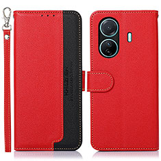 Leather Case Stands Flip Cover Holder A09D for Vivo T1 5G Red