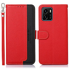 Leather Case Stands Flip Cover Holder A09D for Vivo Y01 Red