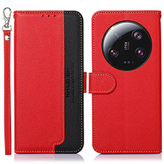 Leather Case Stands Flip Cover Holder A09D for Xiaomi Mi 13 Ultra 5G Red