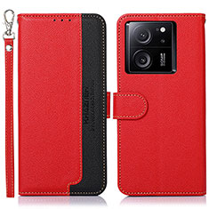 Leather Case Stands Flip Cover Holder A09D for Xiaomi Redmi K60 Ultra 5G Red