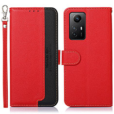 Leather Case Stands Flip Cover Holder A09D for Xiaomi Redmi Note 12S Red