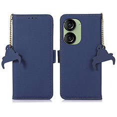 Leather Case Stands Flip Cover Holder A10D for Asus ZenFone 10 Blue