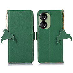 Leather Case Stands Flip Cover Holder A10D for Asus ZenFone 10 Green