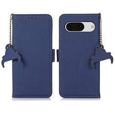 Leather Case Stands Flip Cover Holder A10D for Google Pixel 8a 5G Blue
