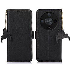 Leather Case Stands Flip Cover Holder A10D for Huawei Honor Magic6 Lite 5G Black