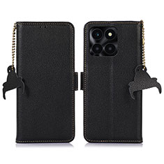 Leather Case Stands Flip Cover Holder A10D for Huawei Honor X8b Black