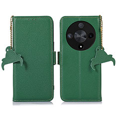 Leather Case Stands Flip Cover Holder A10D for Huawei Honor X9b 5G Green