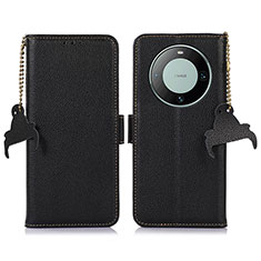 Leather Case Stands Flip Cover Holder A10D for Huawei Mate 60 Black