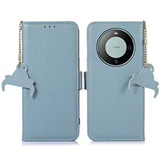 Leather Case Stands Flip Cover Holder A10D for Huawei Mate 60 Mint Blue