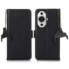 Leather Case Stands Flip Cover Holder A10D for Huawei Nova 11 Pro Black