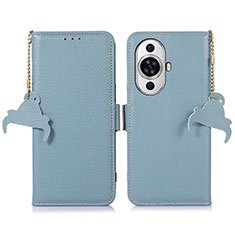 Leather Case Stands Flip Cover Holder A10D for Huawei Nova 11 Ultra Mint Blue