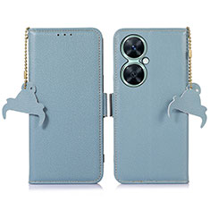 Leather Case Stands Flip Cover Holder A10D for Huawei Nova 11i Mint Blue